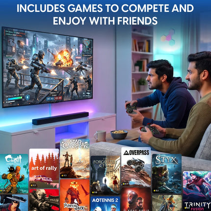 ONMO+ Pro Edition Bluetooth Smart Console with Premium Games and Pro Controller for TV, Laptop, Tablet and Smartphone (Black with Red) (3 - 6 Months Subscription)