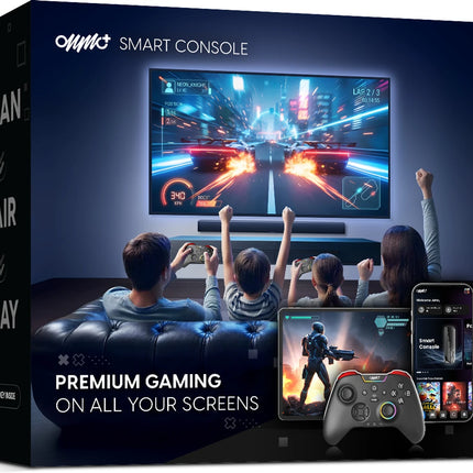 ONMO+ Pro Edition Bluetooth Smart Console with Premium Games and Pro Controller for TV, Laptop, Tablet and Smartphone (Black with Red) (3 - 6 Months Subscription)