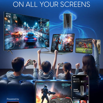 ONMO+ Pro Edition Bluetooth Smart Console with Premium Games and Pro Controller for TV, Laptop, Tablet and Smartphone (Black with Red) (3 - 6 Months Subscription)