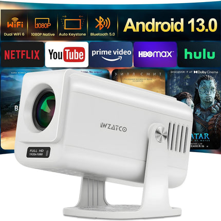 WZATCO Yuva Go Pro Native 1080P Projector (12500 lm / 1 Speaker / Wireless Projector) (Manual Focus) (Without Stand and Remote)