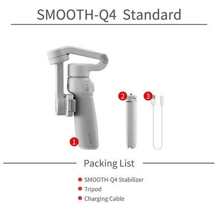 zhi yun Smooth Q4 3-Axis Gimbal Stabilizer for Smartphone (with 2 Years ZHIYUN India Official_Warranty) (UNBOXED) - Unboxify