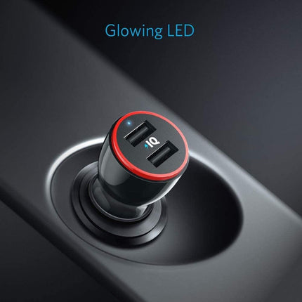 Anker 24W Dual USB Car Charger, PowerDrive 2 for iPhone X / 8/7 / 6s / Plus and More - Grabgear.in