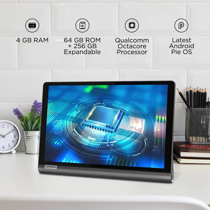Lenovo Tab Yoga Smart Tablet with The Google Assistant (10.1 inch/25.65 cm, 4GB, 64GB, Wi-Fi + 4G LTE, Calling), Iron Grey - Unboxify
