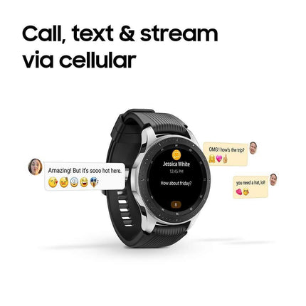 Samsung Galaxy Watch 46 mm LTE Smartwatch  (Black Strap, Regular) SM-R805FZSAINU - Grabgear.in