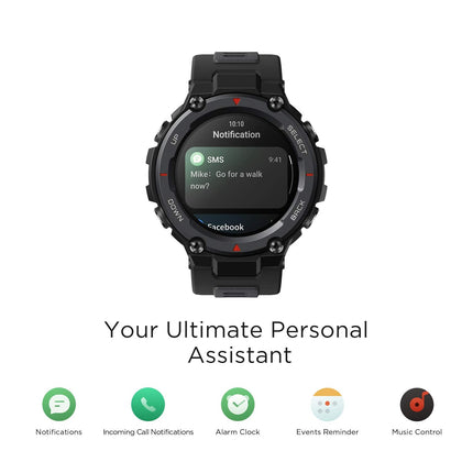 Amazfit T-Rex Pro Smartwatch Fitness Watch with SpO2, Heart Rate, Sleep Monitor, Sports Watch with Over 100 Sports Modes, 10 ATM Waterproof, 18 Day Battery Life, GPS - Unboxify