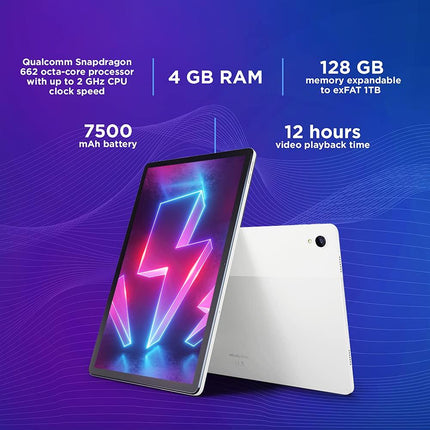 Lenovo Tab P11 (11 inch / 27.94 cms, 4 GB, 128 GB, Wi-Fi + LTE, Data Only), Platinum Grey - Grabgear.in