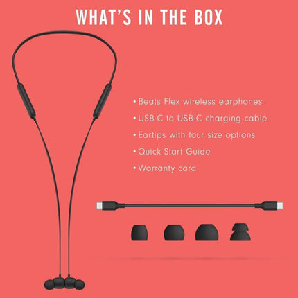 Beats Flex Wireless Earphones – Apple W1 Headphone Chip, Magnetic Earbuds, Class 1 Bluetooth, 12 Hours of Listening Time, Built-in Microphone - Grabgear.in