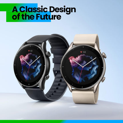 Amazfit GTR 3 Smart Watch with Heart Rate, SpO2, Sleep, Stress, Female Cycle Monitoring, Sports Watch with 150+ Sports Modes, GPS, 5 ATM Waterproof, Alexa Built-in (Graphite Black), Regular - Grabgear.in