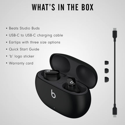 Beats Studio Buds Bluetooth Truly Wireless in Ear Earbuds with Mic (Black) - Grabgear.in