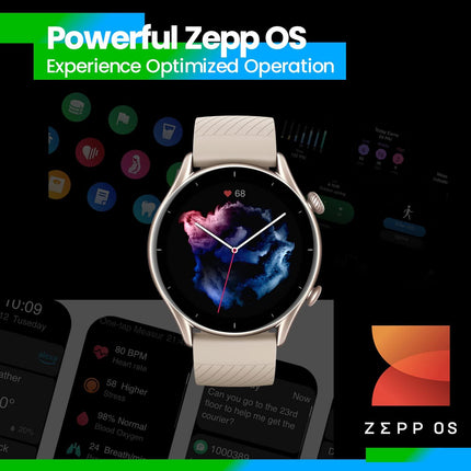 Amazfit GTR 3 Smart Watch with Heart Rate, SpO2, Sleep, Stress, Female Cycle Monitoring, Sports Watch with 150+ Sports Modes, GPS, 5 ATM Waterproof, Alexa Built-in (Graphite Black), Regular - Grabgear.in