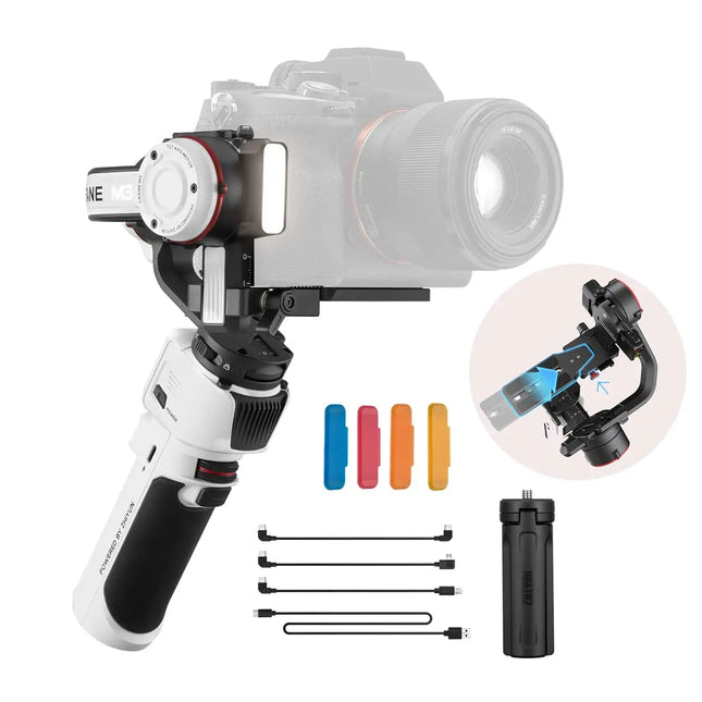 zhi yun Crane M3 Gimbal 3-Axis Handheld Stabilizer - All in One Design for Mirrorless Cameras, Smartphone, Action Cameras (UNBOXED) - Unboxify