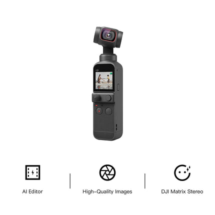 DJI Osmo Pocket2 - Handheld 3-Axis Gimbal Stabilizer with 4K Camera,1/1.7" CMOS,64MP Photo, Pocket-Sized, Active Track 3.0, Glamour Effects, Video Vlog for Android and iPhone (Black) - Grabgear.in