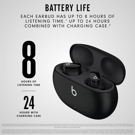Beats Studio Buds Bluetooth Truly Wireless in Ear Earbuds with Mic (Black) - Grabgear.in