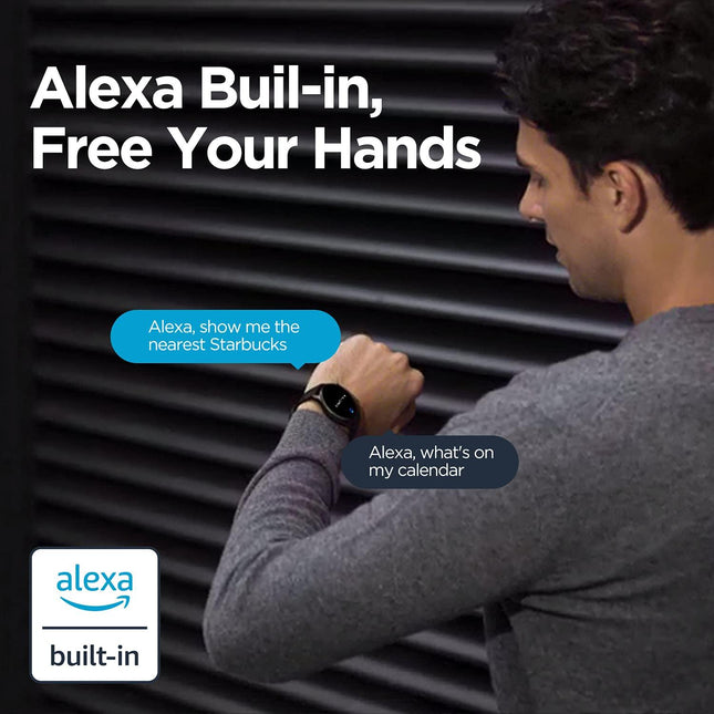 Amazfit GTR 2e SmartWatch with Curved Design, 1.39 Always-on AMOLED Display, SpO2 & Stress Monitor, Built-in Alexa,Built-in GPS, 24-Day Battery Life, 90+ Sports Models, 50+ Watch Faces - Grabgear.in