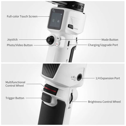 zhi yun Crane M3 Gimbal 3-Axis Handheld Stabilizer - All in One Design for Mirrorless Cameras, Smartphone, Action Cameras (UNBOXED) - Unboxify