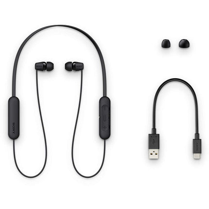 Sony WI-C200 Wireless In-Ear Headphones with 15 Hours Battery Life with mic for phone calls (Black) - Grabgear.in