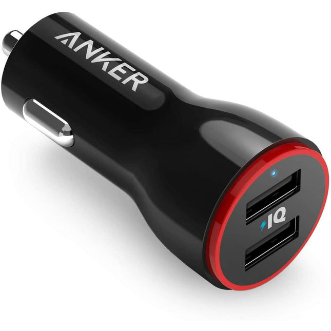 Anker 24W Dual USB Car Charger, PowerDrive 2 for iPhone X / 8/7 / 6s / Plus and More - Grabgear.in