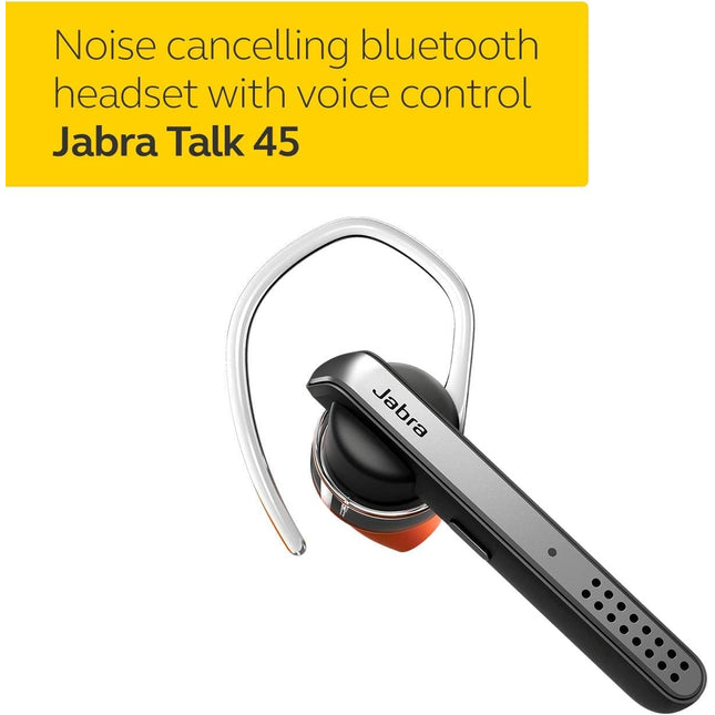 Jabra Talk 45 Bluetooth Wireless in Ear Earphones with mic for High Definition Hands-Free Calls (Silver) - Unboxify