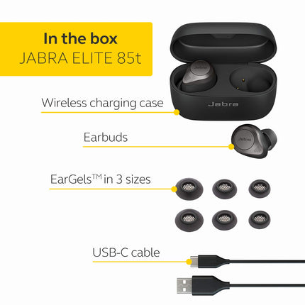 Jabra Elite 85t True Wireless Bluetooth Earbuds – Advanced Noise-Cancelling Earbuds (UNBOXED) - Unboxify
