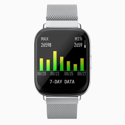 (UNBOXED) Zebronics Zeb-FIT5220CH Limited Edition Smart Fitness Watch,2.5D Curved Glass 4.4cm Square Display, Metal Body & Strap, SpO2/BP/HR Monitor, IP68 Water Proof, 8 Sports Mode - Unboxify