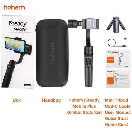 hohem iSteady Mobile Plus 3 Axis Handheld Smartphone Gimbal Stabilizer for iPhones, Android Phones Featuring Video Stabilizer with Inspection Mode, Sport Mode, Face Object Tracking, Motion Time-Lapse (UNBOXED) - Unboxify