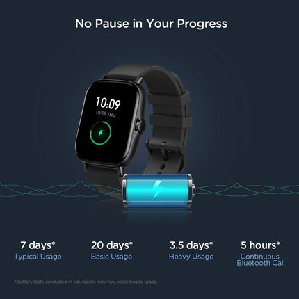 Amazfit GTS 2 Smart Watch, 1.65 inch (4.2 cm) AMOLED Display, Built-in Amazon Alexa, Built-in GPS, SpO2 & Stress Monitor, Bluetooth Phone Calls, 3GB Music Storage, 90 Sports Modes (Midnight Black) - Grabgear.in