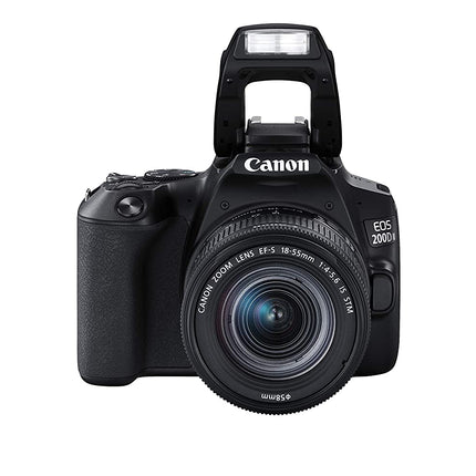 Canon EOS 200D II 24.1MP Digital SLR Camera + EF-S 18-55mm f4 is STM Lens (Black) - Unboxify