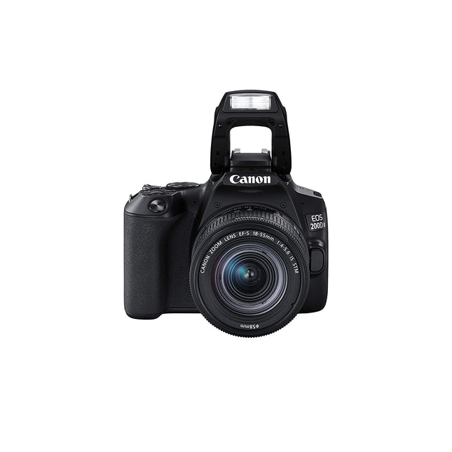 Canon EOS 200D II 24.1MP Digital SLR Camera + EF-S 18-55mm f4 is STM Lens (Black) - Unboxify