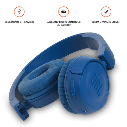 JBL T460BT Extra Bass Wireless On-Ear Headphones with 11 Hours Playtime & Mic - Grabgear.in
