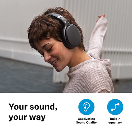 Sennheiser HD 450BT Wireless Bluetooth Over The Ear Headphone with Mic (Black) (UNBOXED) - Unboxify