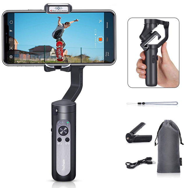Hohem iSteady X - 3-Axis 259g Lightweight Smartphone Gimbal Foldable Handheld Pocket Stabilizer Youtuber Vlogger Live Video for iPhone 11 Pro Max X XS, Android (UNBOXED) - Unboxify