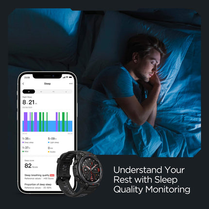 Amazfit T-Rex Pro Smartwatch Fitness Watch with SpO2, Heart Rate, Sleep Monitor, Sports Watch with Over 100 Sports Modes, 10 ATM Waterproof, 18 Day Battery Life, GPS - Unboxify
