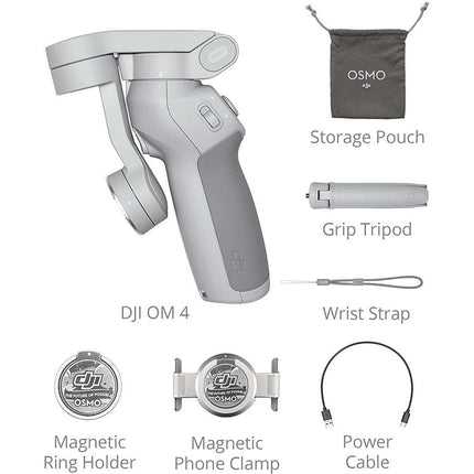 DJI OM 4 - Handheld 3-Axis Smartphone Gimbal Stabilizer with Grip Tripod Vlog YouTube Live Video for iPhone Android - Grabgear.in