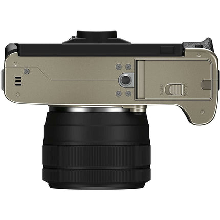 Fujifilm X-T200 24.2 MP Mirrorless Camera with XC 15-45 mm Lens (APS-C Sensor, Electronic Viewfinder, Vari-Angle LCD Touchscreen, Face/Eye AF, 4K Video Vlogging, Film Simulations) - Champagne Gold - Grabgear.in