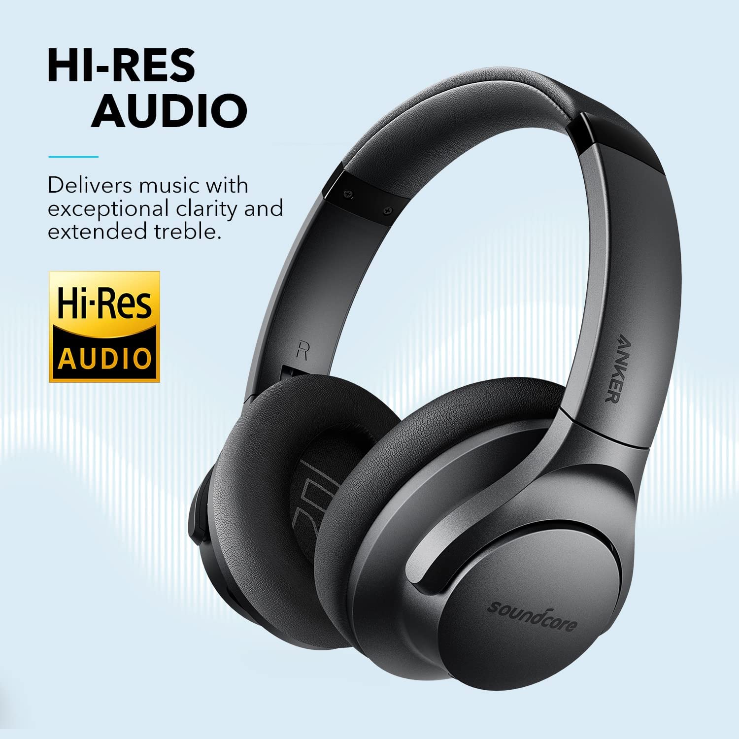  Soundcore Anker Life Q20 Hybrid Active Noise Cancelling  Headphones, Wireless Over Ear Bluetooth Headphones, 60H Playtime, Hi-Res  Audio, Deep Bass, Memory Foam Ear Cups, for Travel, Home Office :  Electronics