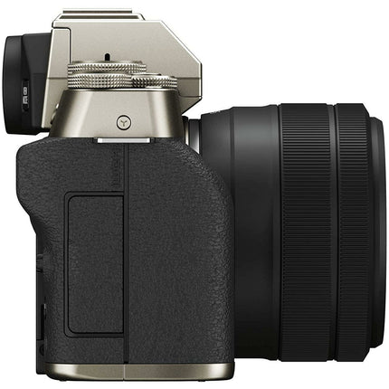 Fujifilm X-T200 24.2 MP Mirrorless Camera with XC 15-45 mm Lens (APS-C Sensor, Electronic Viewfinder, Vari-Angle LCD Touchscreen, Face/Eye AF, 4K Video Vlogging, Film Simulations) - Champagne Gold - Grabgear.in