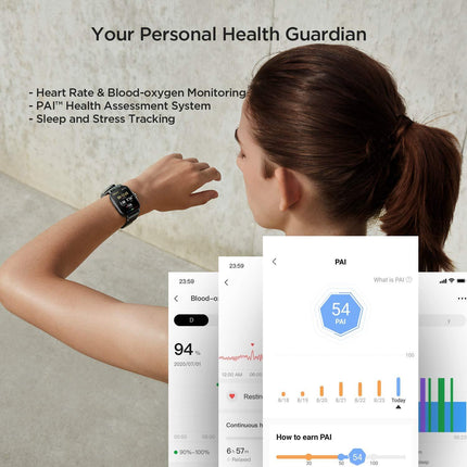 Amazfit GTS 2 Smart Watch, 1.65 inch (4.2 cm) AMOLED Display, Built-in Amazon Alexa, Built-in GPS, SpO2 & Stress Monitor, Bluetooth Phone Calls, 3GB Music Storage, 90 Sports Modes (Midnight Black) - Grabgear.in