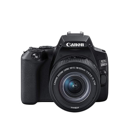 Canon EOS 200D II 24.1MP Digital SLR Camera + EF-S 18-55mm f4 is STM Lens (Black) - Unboxify