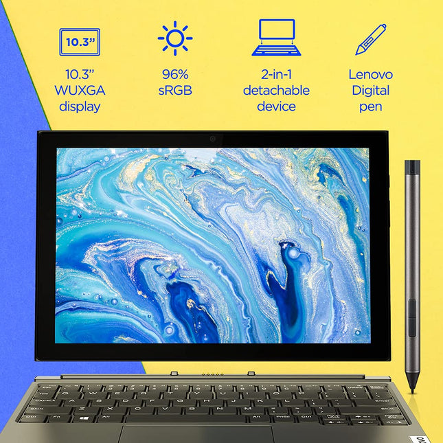 Lenovo Tab Ideapad Duet 3 26.16 cm (10.3 inch, 4 GB, 128 GB, Wi-Fi) with Bluetooth Keyboard and Digital Pen - Unboxify