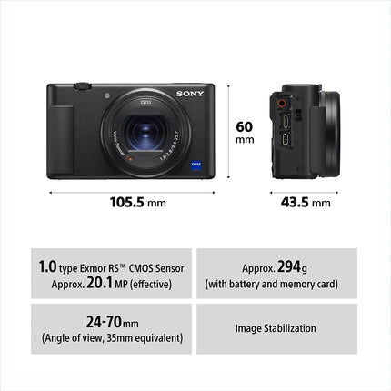Sony Digital Vlog Camera ZV-1 (Video Eye AF, Flip Screen, in-Built Microphone, 4K Vlogging Camera) (UNBOXED) - Unboxify