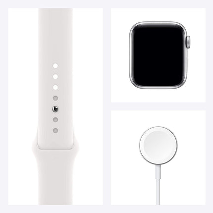 New Apple Watch SE (GPS, 40mm) - Silver Aluminium Case with White Sport Band - Grabgear.in