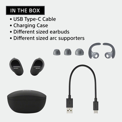 Sony WF-SP800N Bluetooth Truly Wireless in Ear Earbuds with Mic (Black) - Unboxify