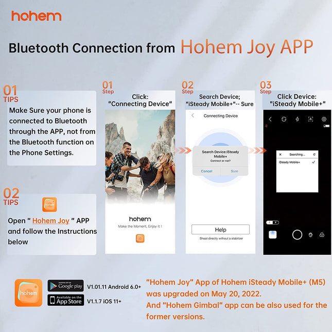 hohem iSteady Mobile Plus 3 Axis Handheld Smartphone Gimbal Stabilizer for iPhones, Android Phones Featuring Video Stabilizer with Inspection Mode, Sport Mode, Face Object Tracking, Motion Time-Lapse (UNBOXED) - Unboxify