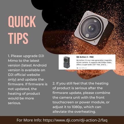 DJI Action 2 Dual Screen Combo-12MP Action Camera with Front Touchscreen, Magnetic Versatility, 4K Recording Upto 120 FPS& 155° FOV, Portable& Wearable, HorizonSteady, AI Editor, 10m Waterproof,Black - Grabgear.in