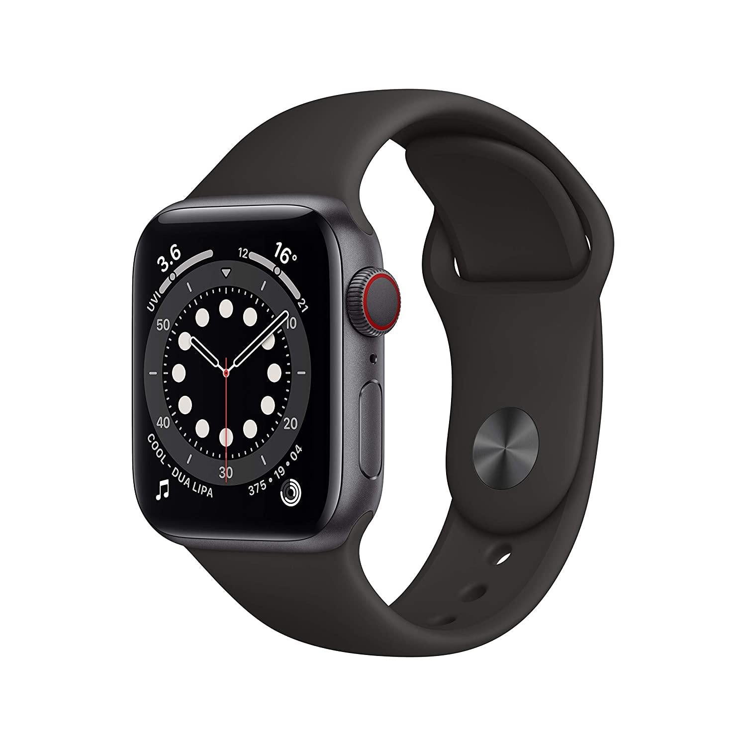 New Apple Watch Series (GPS Cellular) Space Grey Aluminium Case with Black Sport Band