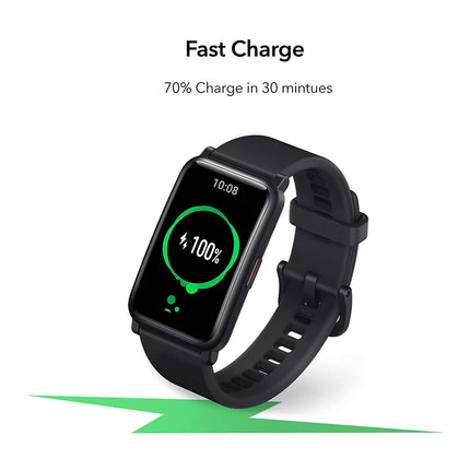 Honor Watch ES (Black, 4.16cm (1.64") AMOLED Touch Display) 95 Workout Modes, Automatic Workout Recognition, 12 Animated Workout Courses, Fast Charge, SpO2, Stress, Sleep Monitor, Watch Face Store - Grabgear.in