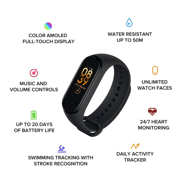 Mi Smart Band 4- India's No.1 Fitness Band, Up-to 20 Days Battery Life - Grabgear.in