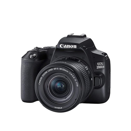 Canon EOS 200D II 24.1MP Digital SLR Camera + EF-S 18-55mm f4 is STM Lens (Black) - Unboxify