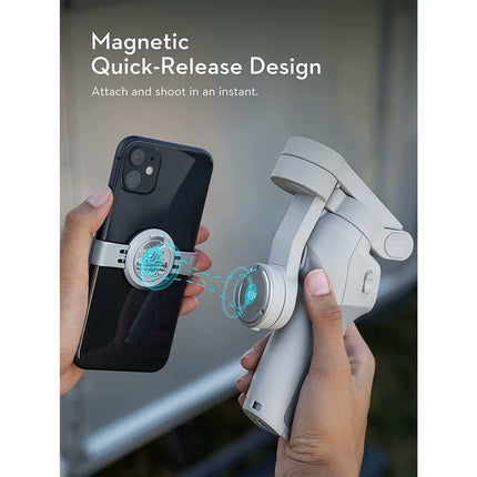 DJI OM 4 - Handheld 3-Axis Smartphone Gimbal Stabilizer with Grip Tripod Vlog YouTube Live Video for iPhone Android - Grabgear.in