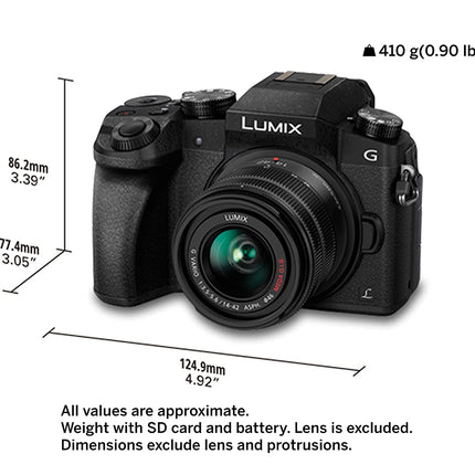 Panasonic LUMIX G7 16.00 MP 4K Mirrorless Interchangeable Lens Camera Kit with 14-42 mm Lens (Black) - Unboxify